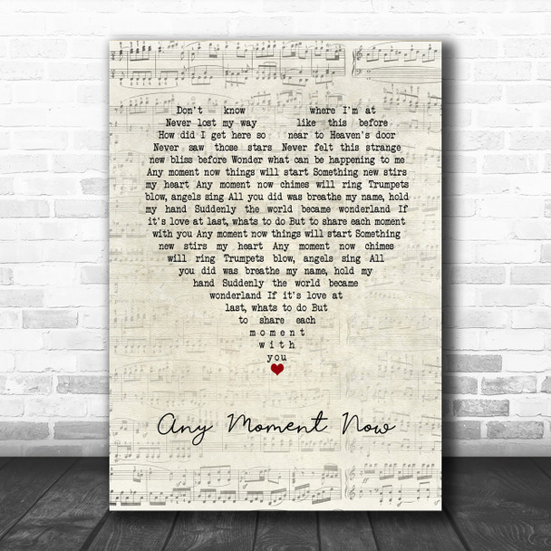 Deanna Durbin Any Moment Now Script Heart Song Lyric Art Print