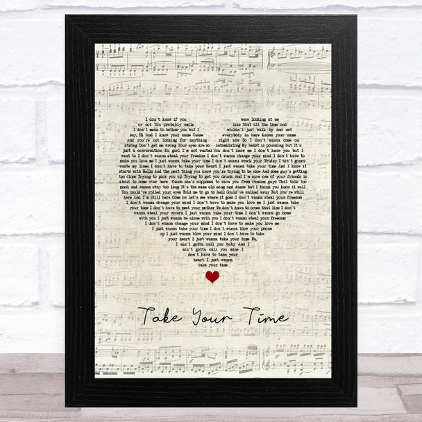 Sam Hunt Take Your Time Script Heart Song Lyric Art Print