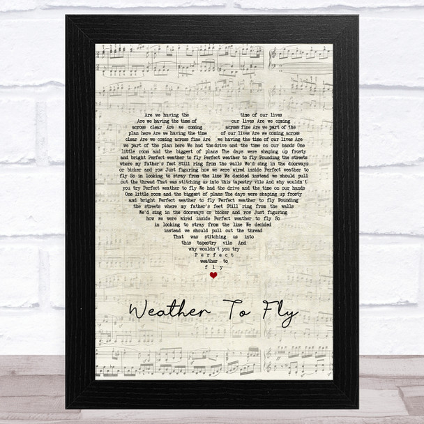 Elbow Weather To Fly Script Heart Song Lyric Art Print