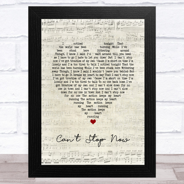 Keane Can't Stop Now Script Heart Song Lyric Art Print