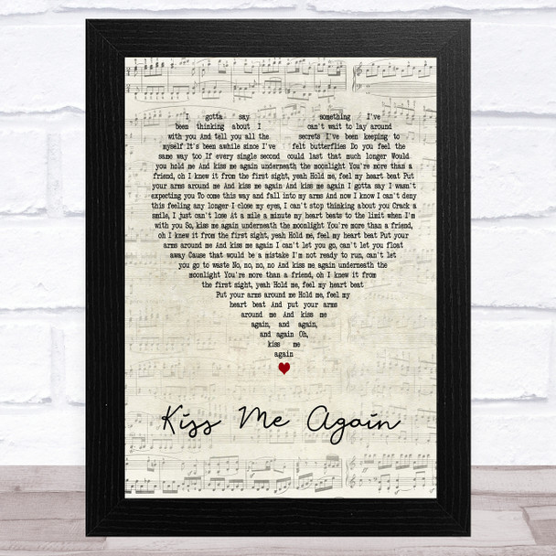 We Are The In Crowd Kiss Me Again Script Heart Song Lyric Art Print