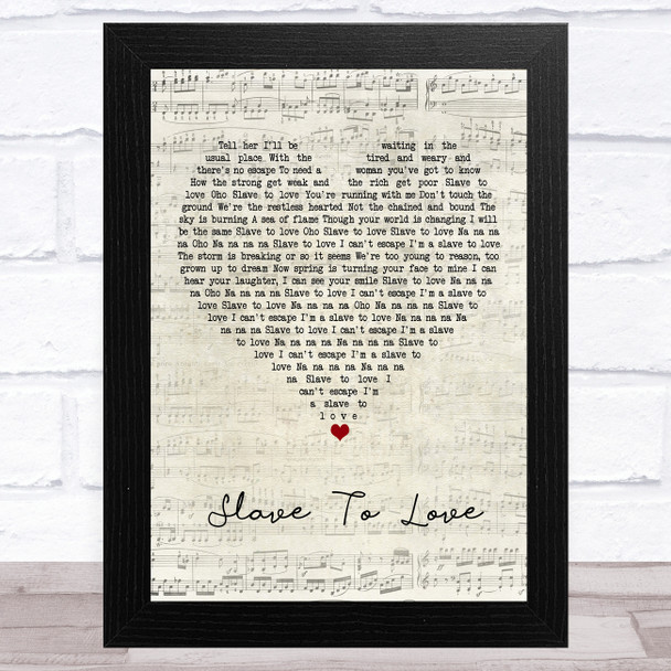 Bryan Ferry Slave To Love Script Heart Song Lyric Art Print