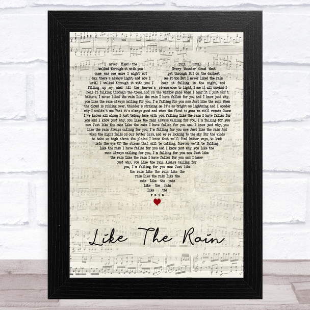 Clint Black Like The Rain Script Heart Song Lyric Art Print
