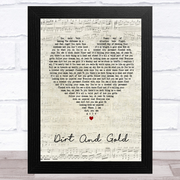 Ward Thomas Dirt And Gold Script Heart Song Lyric Art Print