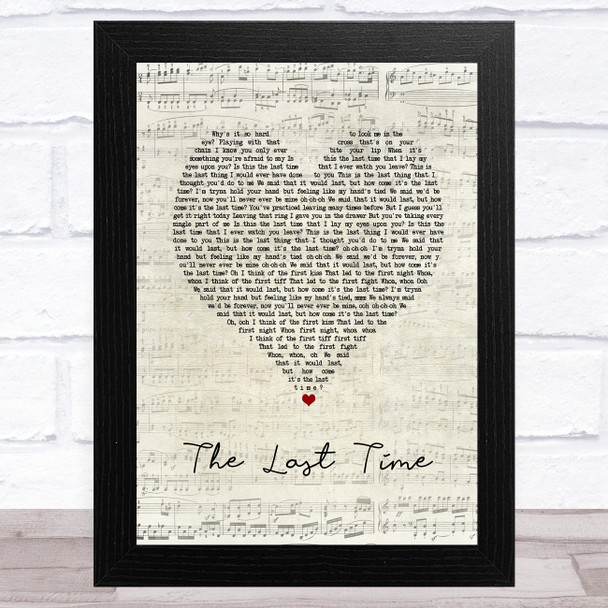 The Script The Last Time Script Heart Song Lyric Art Print