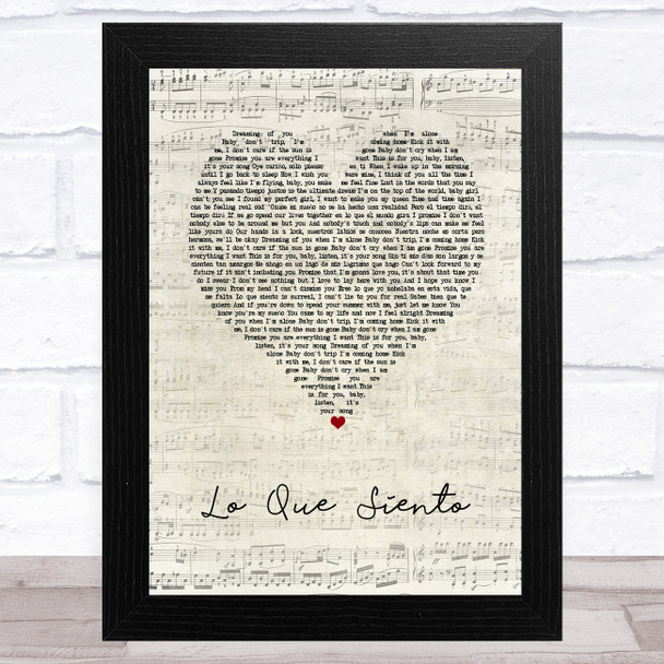 Cuco Lo Que Siento Script Heart Song Lyric Art Print