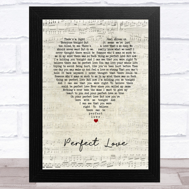 Paul Carrack Perfect Love Script Heart Song Lyric Art Print