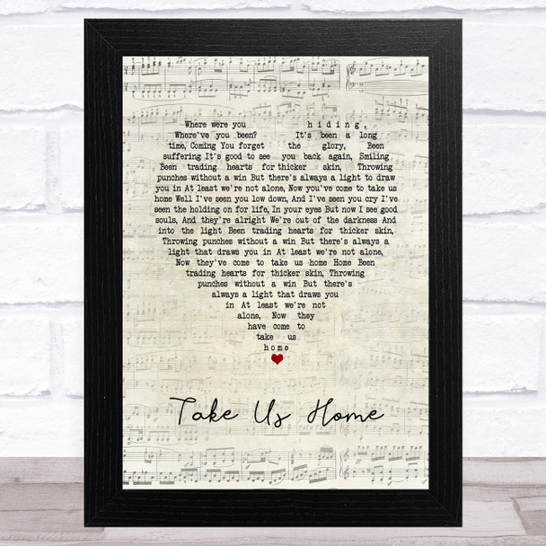 Ellen Smith Take Us Home Script Heart Song Lyric Art Print