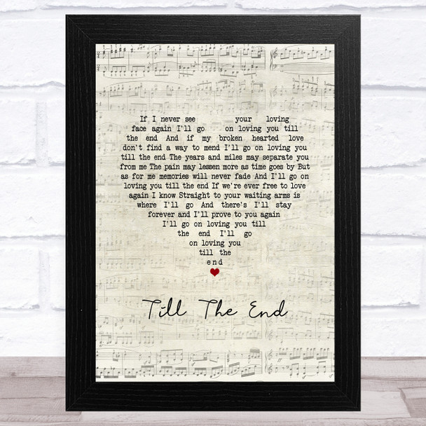 Vern Gosdin Till The End Script Heart Song Lyric Art Print