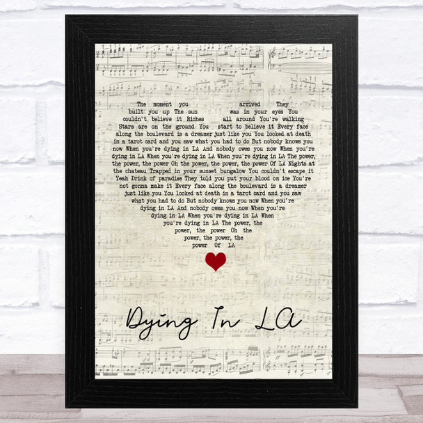 Panic! At The Disco Dying In LA Script Heart Song Lyric Art Print
