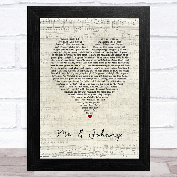 Rick Springfield Me & Johnny Script Heart Song Lyric Art Print