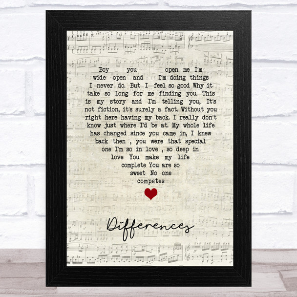 Ginuwine Differences Script Heart Song Lyric Art Print