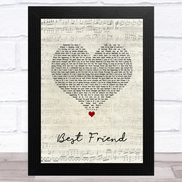 Brandy Best Friend Script Heart Song Lyric Art Print