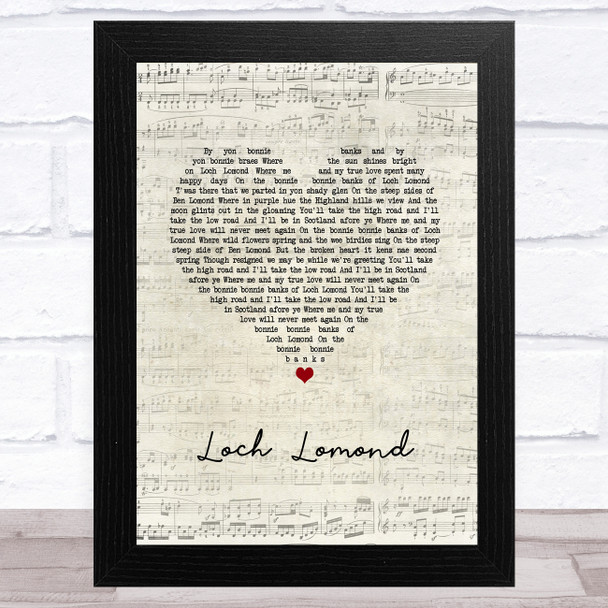 Runrig Loch Lomond Script Heart Song Lyric Art Print