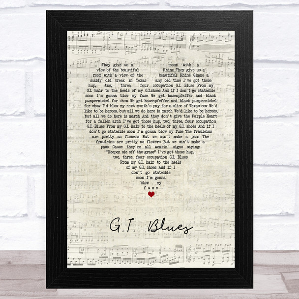 Elvis Presley G.I. Blues Script Heart Song Lyric Art Print