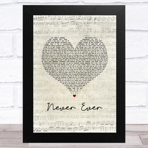 All Saints Never Ever Script Heart Song Lyric Art Print