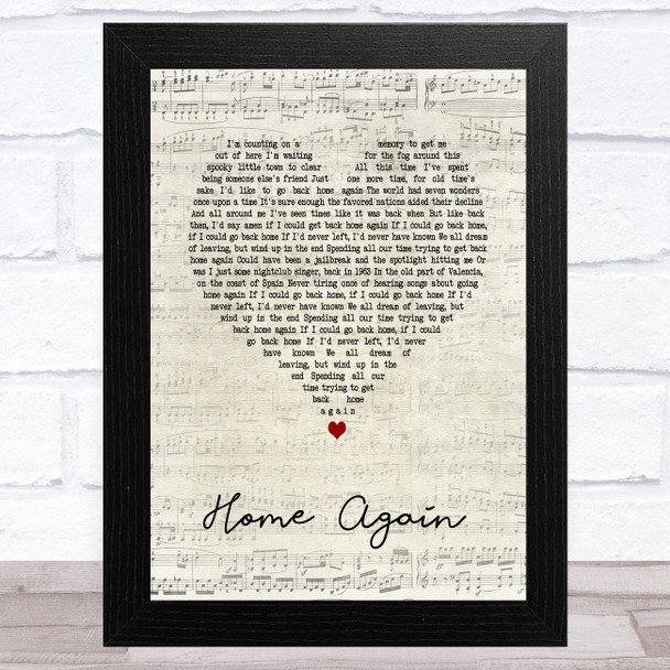 Elton John Home Again Script Heart Song Lyric Art Print