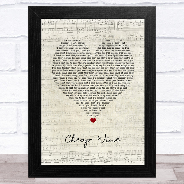 The Vamps Cheap Wine Script Heart Song Lyric Art Print