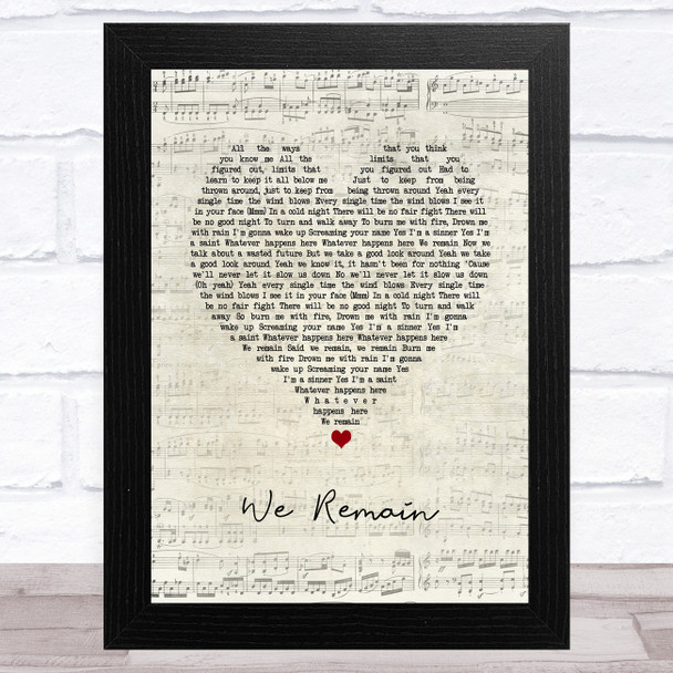 Christina Aguilera We Remain Script Heart Song Lyric Art Print