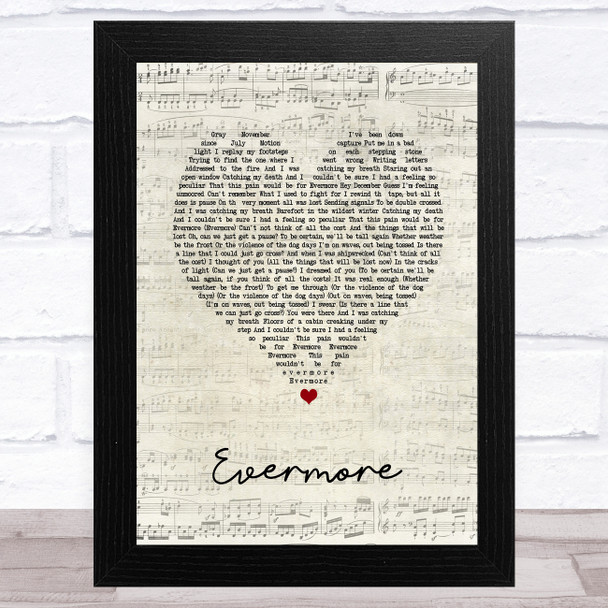 Taylor Swift ?evermore Script Heart Song Lyric Art Print