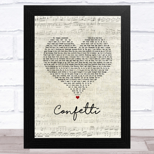 Little Mix Confetti Script Heart Song Lyric Art Print