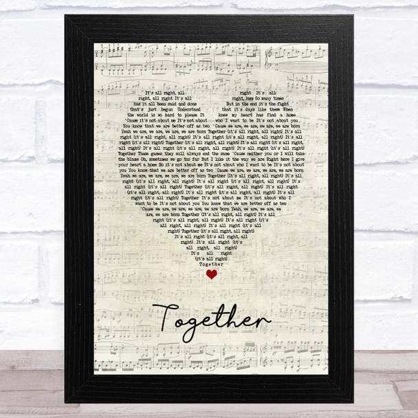 Ella Eyre Together Script Heart Song Lyric Art Print