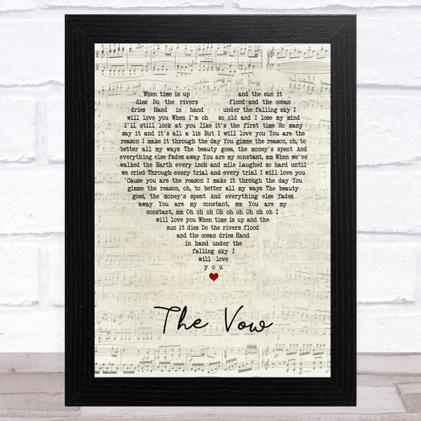 Ruth-Anne Cunningham The Vow Script Heart Song Lyric Art Print
