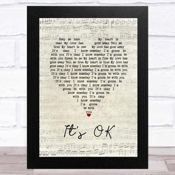 Tom Rosenthal It's OK Script Heart Song Lyric Art Print
