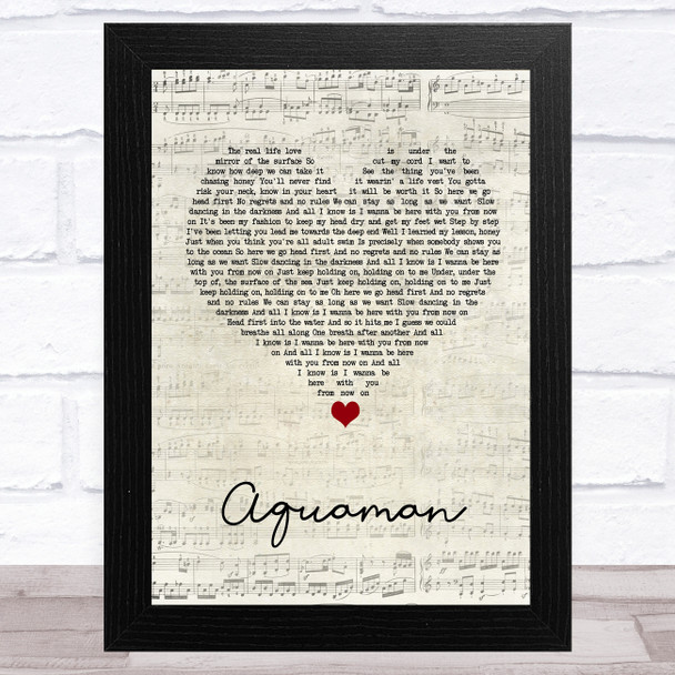 WALK THE MOON Aquaman Script Heart Song Lyric Art Print