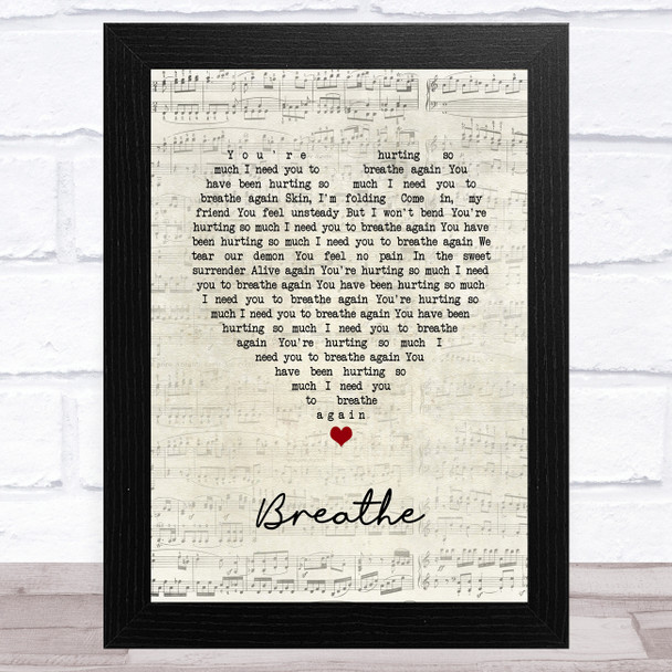 CamelPhat, Breathe Script Heart Song Lyric Art Print