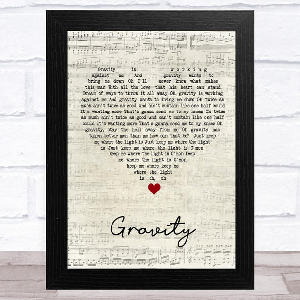 John Mayer Gravity Script Heart Song Lyric Art Print