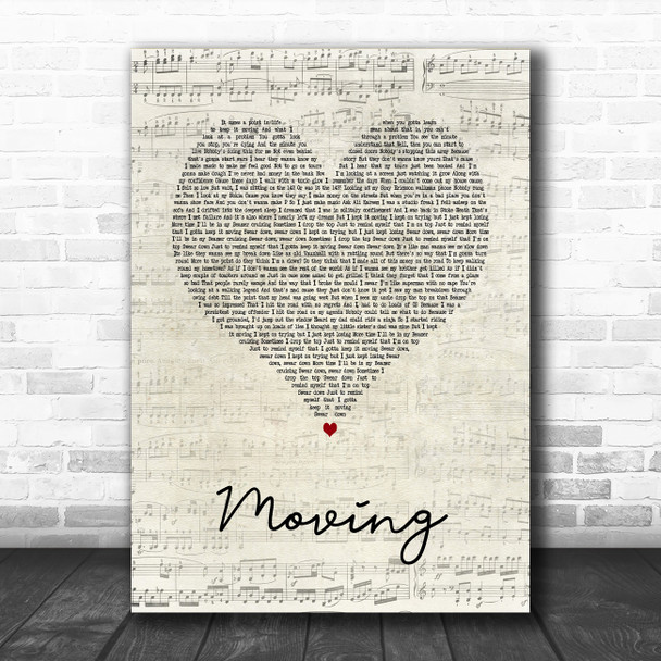 Bugzy Malone Moving Script Heart Song Lyric Art Print