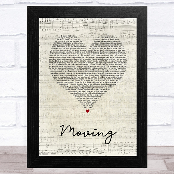 Bugzy Malone Moving Script Heart Song Lyric Art Print