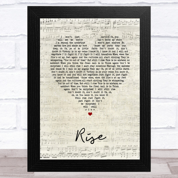 Katy Perry Rise Script Heart Song Lyric Art Print