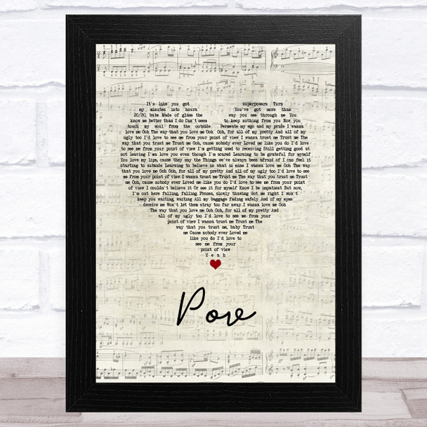 Ariana Grande pov Script Heart Song Lyric Art Print