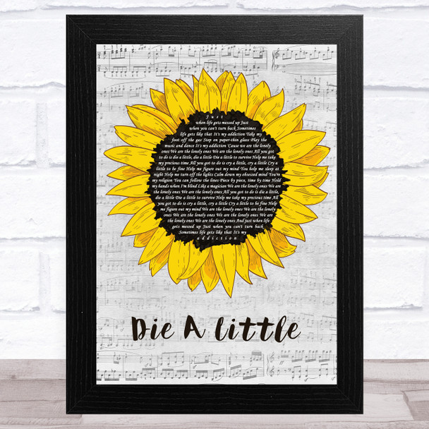 YUNGBLUD Die A Little Grey Script Sunflower Song Lyric Art Print