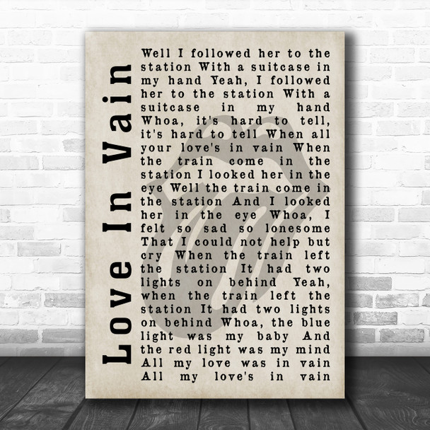 The Rolling Stones Love In Vain Shadow Song Lyric Art Print