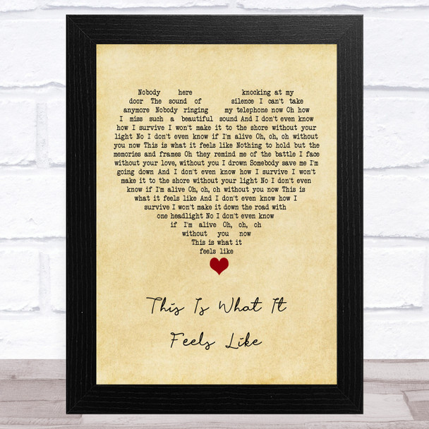 Armin Van Buuren This Is What It Feels Like Vintage Heart Song Lyric Art Print