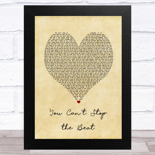 Hairspray You Can't Stop the Beat Vintage Heart Song Lyric Art Print