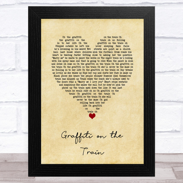 Stereophonics Graffiti on the Train Vintage Heart Song Lyric Art Print