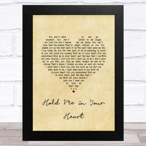 Billy Porter Hold Me in Your Heart Vintage Heart Song Lyric Art Print