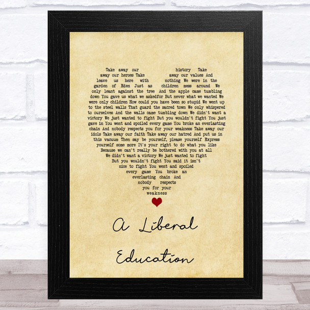 New Model Army A Liberal Education Vintage Heart Song Lyric Art Print