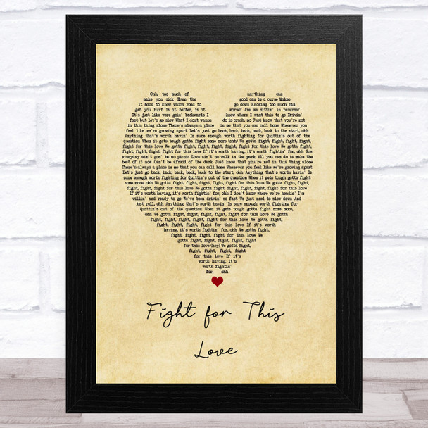 Cheryl Fight for This Love Vintage Heart Song Lyric Art Print