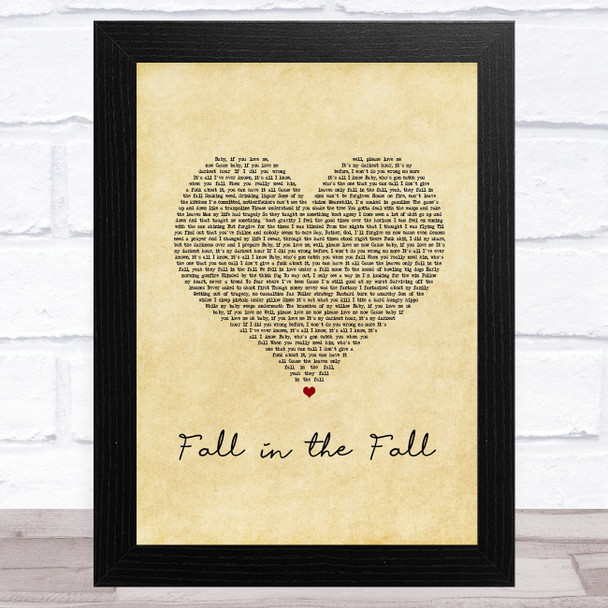 Struggle Jennings, JellyRoll Fall in the Fall Vintage Heart Song Lyric Art Print