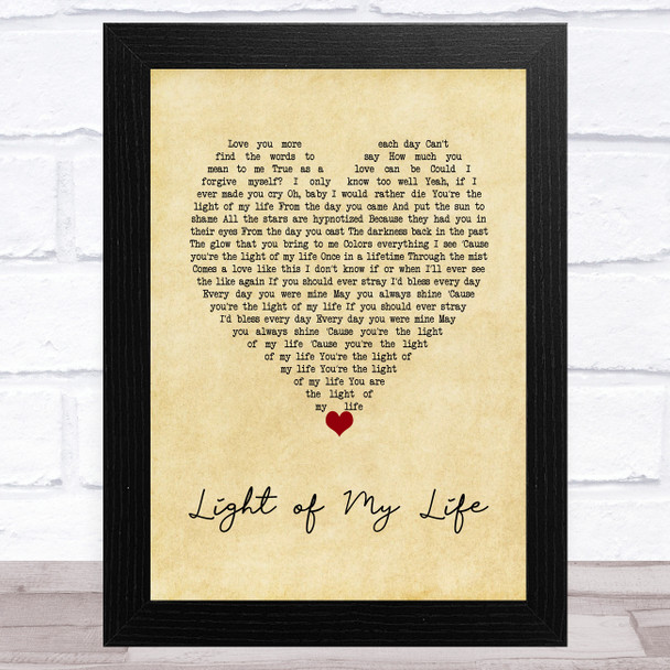 The James Hunter Six Light of My Life Vintage Heart Song Lyric Art Print