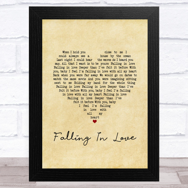 Cigarettes After Sex Falling In Love Vintage Heart Song Lyric Art Print