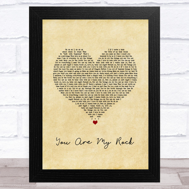 Beyonce You Are My Rock Vintage Heart Song Lyric Art Print