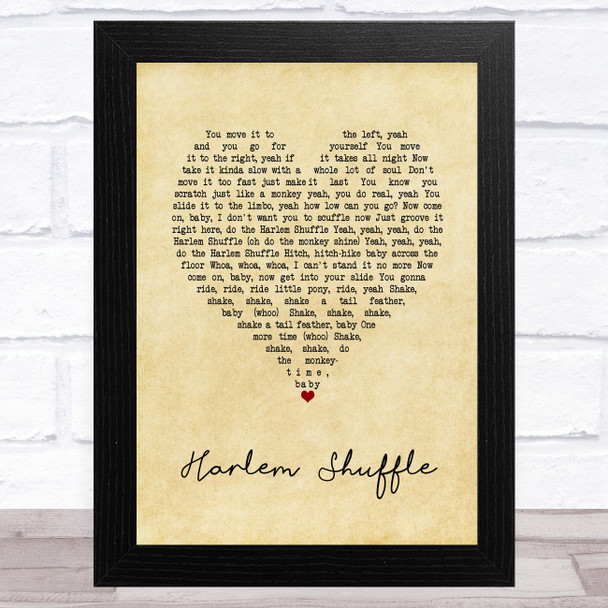 Bob & Earl Harlem Shuffle Vintage Heart Song Lyric Art Print