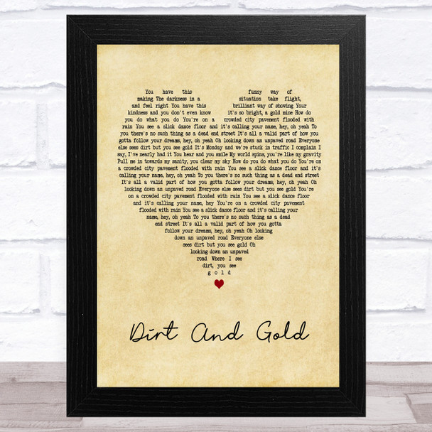 Ward Thomas Dirt And Gold Vintage Heart Song Lyric Art Print