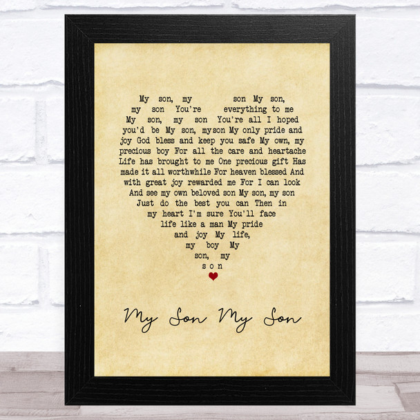 Vera Lynn My Son My Son Vintage Heart Song Lyric Art Print